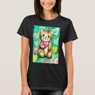 Camiseta Namorada de Ursinho de coração do dia de os namora