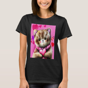 Camiseta Namorada de Ursinho de coração do dia de os namora