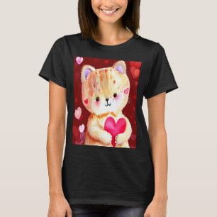 Camiseta Namorada de Ursinho de coração do dia de os namora