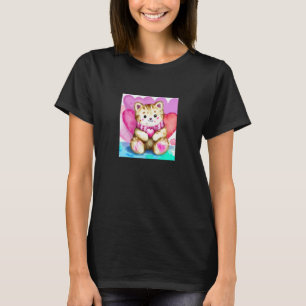 Camiseta Namorada de Ursinho de coração do dia de os namora