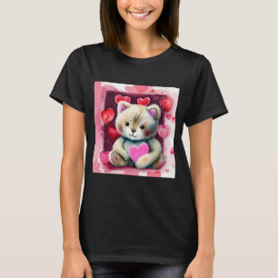 Camiseta Namorada de Ursinho de coração do dia de os namora
