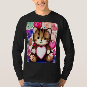 Camiseta Namorada de Ursinho de coração do dia de os namora