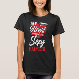 Camiseta Namorada do Pintor da Casa Esposa Meu Coração B