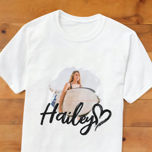 Camiseta Namorada Grunge Simples Moderno Coração Foto Legal