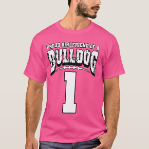 Camiseta Namorada Orgulhosa de Futebol do Bulldog do Jogado