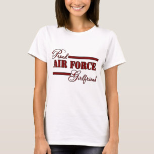 Camiseta Namorada orgulhoso da força aérea (preto vermelh
