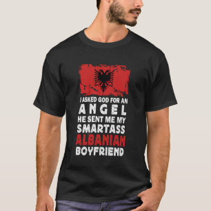 Camiseta Namorado albanês engraçado e sabichão bandeira da 