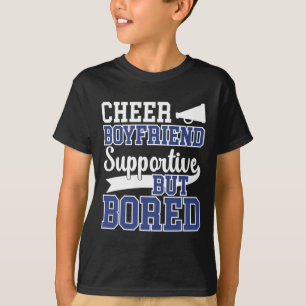 Camiseta Namorado Animado Suporte Mas Cheerleader Entediada