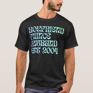 Camiseta Namorado Fiance Husband Est 2004 Wedding Annivers