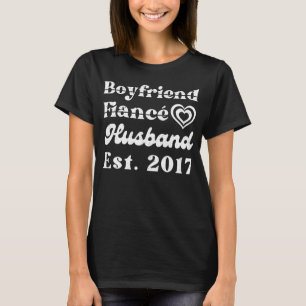 Camiseta Namorado Fiance Husband Est 2017 Wedding Annivers