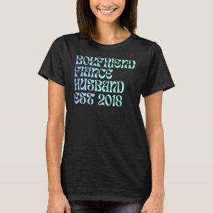 Camiseta Namorado Fiance Husband Est 2018 Wedding Annivers