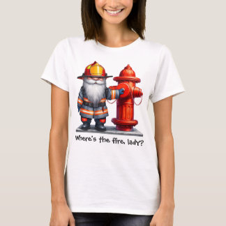 Camiseta Namorado Leitor Bombeiro Onde Está o Fogo, Senhora