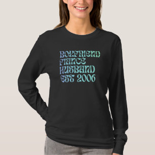 Camiseta Namorado Noivo Marido Est 2006 Aniversário de Casa
