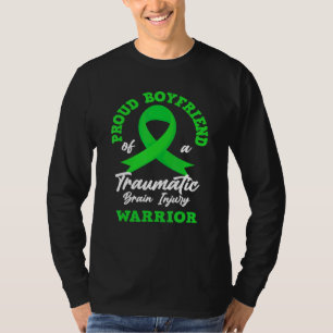 Camiseta Namorado Orgulhoso de Guerreiro Lesão Cerebral Tra
