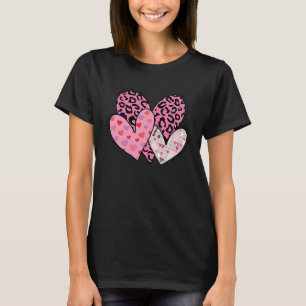 Camiseta Namorados Amor Coração Pulverizado Xadrez Leopardo
