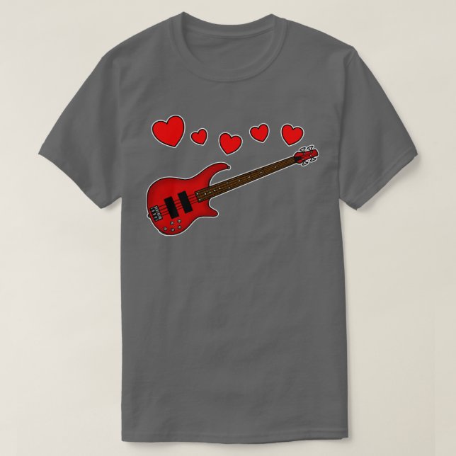 Camiseta Namorados Bass Guitar Bhelps Músico de Casamento (Frente do Design)