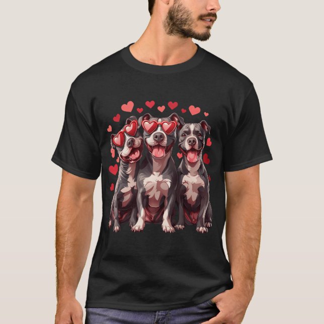 Camiseta Namorados Bonitos Touro Touro Cães Ódio Óculos esc (Frente)