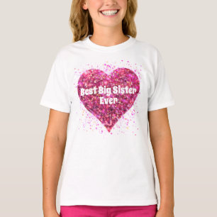 Camiseta Namorados brilhante cor-de-rosa, melhor irmã mais