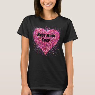 Camiseta Namorados brilhante cor-de-rosa, melhor mãe de se