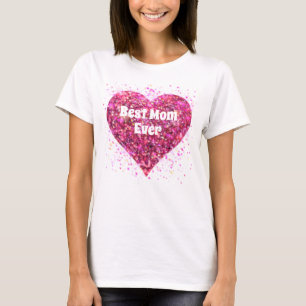 Camiseta Namorados brilhante cor-de-rosa, melhor mãe de se