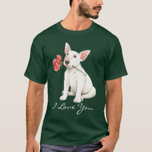 Camiseta Namorados bull terrier cor-de-rosa