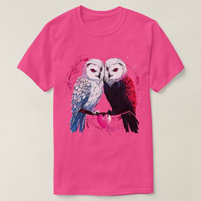 Camiseta Namorados Casal Snowy Owl (Frente do Design)