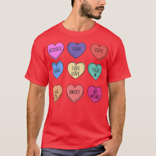 Camiseta Namorados Conversação Corações Doces Feliz Valenti