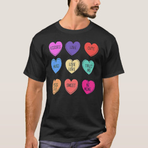 Camiseta Namorados Conversação Corações Doces Feliz Valenti