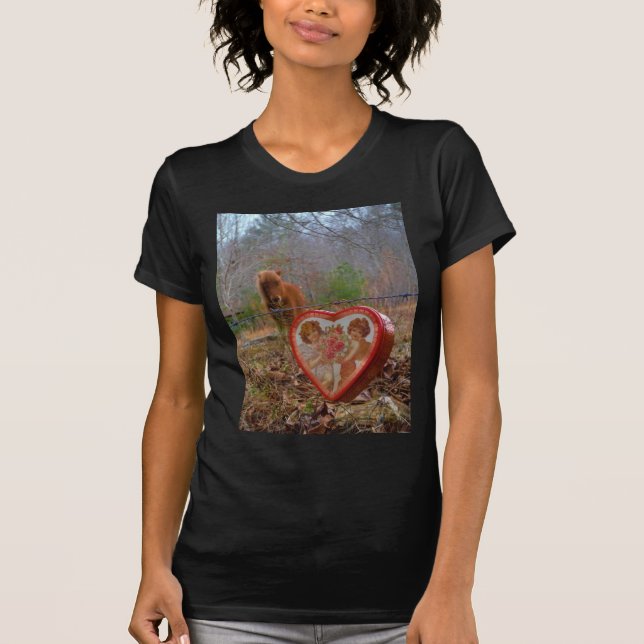 Camiseta Namorados Coração Miniatura Cavalo Marrom (Frente)