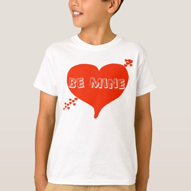 Camiseta Namorados Cute Be Mine Red Heart (Frente)