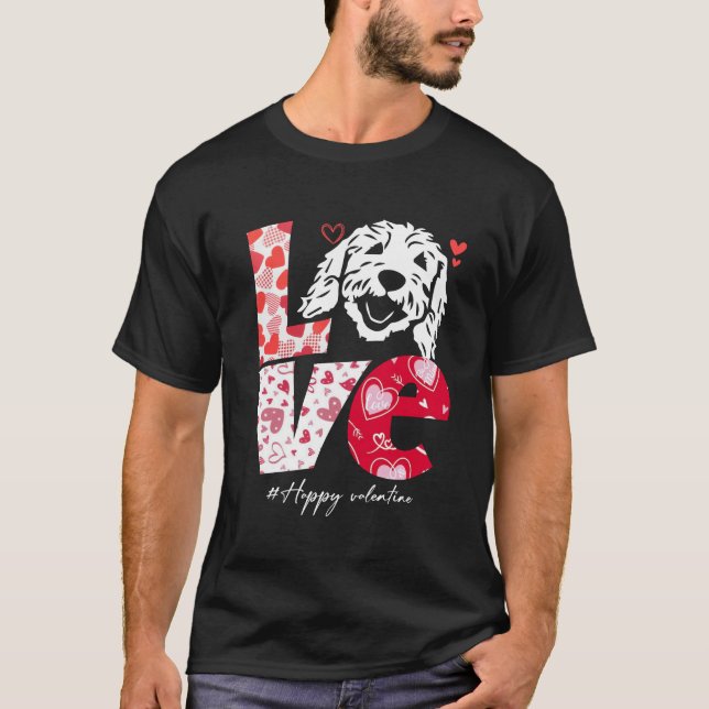 Camiseta Namorados de amantes de Cachorros Goldendoodle (Frente)