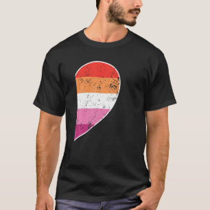 Camiseta Namorados de Casais Gay de Coração LGBTQ com Cor