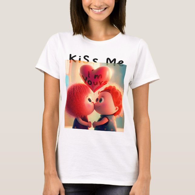 Camiseta Namorados de Casal giro (me beije) (Frente)