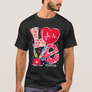 Camiseta Namorados De Enfermagem De Amor Cuto Com Estetoscó