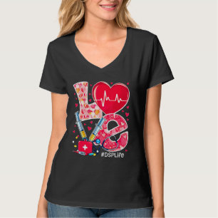 Camiseta Namorados De Enfermagem De Amor Cuto Com Estetoscó