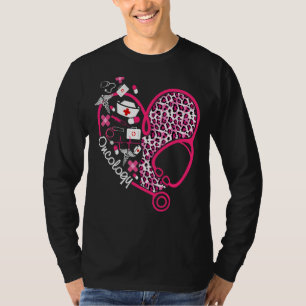 Camiseta Namorados de Enfermeira de Oncologia do Coração Le