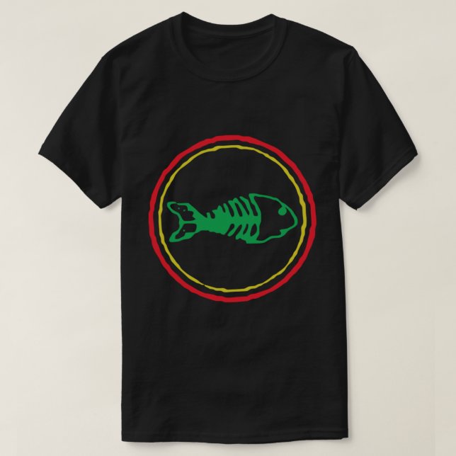 Camiseta Namorados de Fishbones Mardi Gras Patrick Fish Shi (Frente do Design)