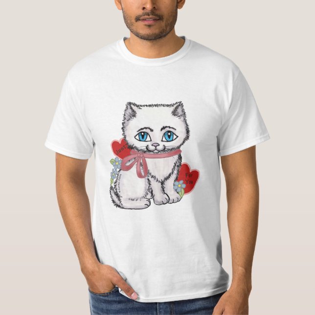 Camiseta Namorados de Gato Branca (Frente)