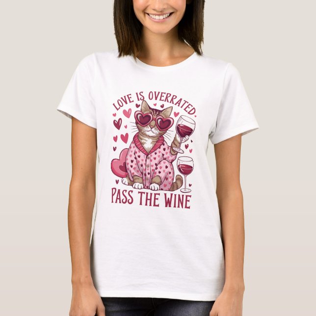 Camiseta Namorados de gato e de vinho (Frente)