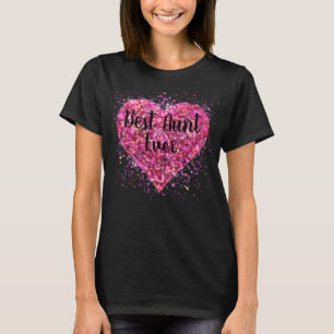 Camiseta namorados de grafite brilhante rosa, melhor tia