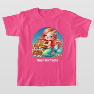 Camiseta Namorados de sereia fofa personalizáveis para meni