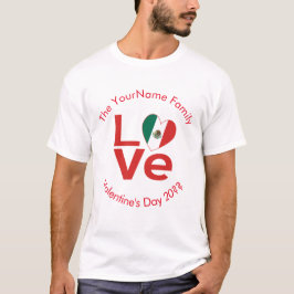 Camiseta Namorados de Sinalizador Cardíaco LOVE Mexicano Pe