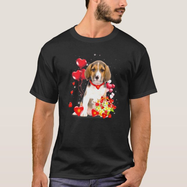 Camiseta Namorados Dia de os namorados Cachorro de Beagles (Frente)