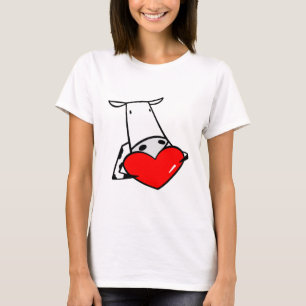 Camiseta Namorados do coração da vaca eu amo vacas