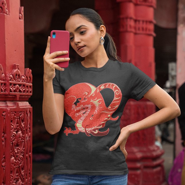 Camiseta Namorados do Coração do Dragão (Zazzle Dragon Heart Valentine T-Shirt womens cover)