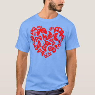 Camiseta Namorados do Jogador de Vídeo Coração de Controlad