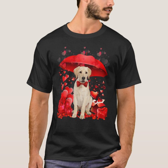 Camiseta Namorados do Retriever de Ouro Bonito Corações Gua (Frente)