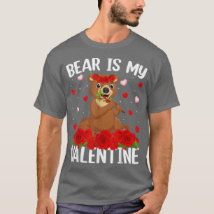 Camiseta Namorados do Urso da Rosa vermelha da Flor do Puls
