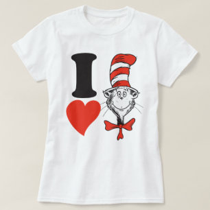 Camiseta Namorados Dr. Seuss Coração O Gato No Chapéu