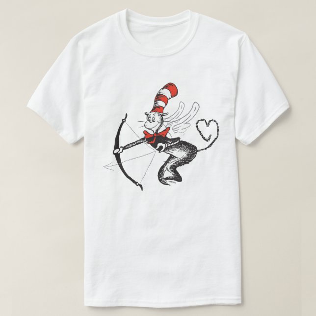 Camiseta Namorados Dr. Seuss | O Gato no Cupido de Chapéu (Frente do Design)